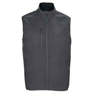 SOLS Mens Falcon Softshell Recycled Body Warmer / Charcoal
